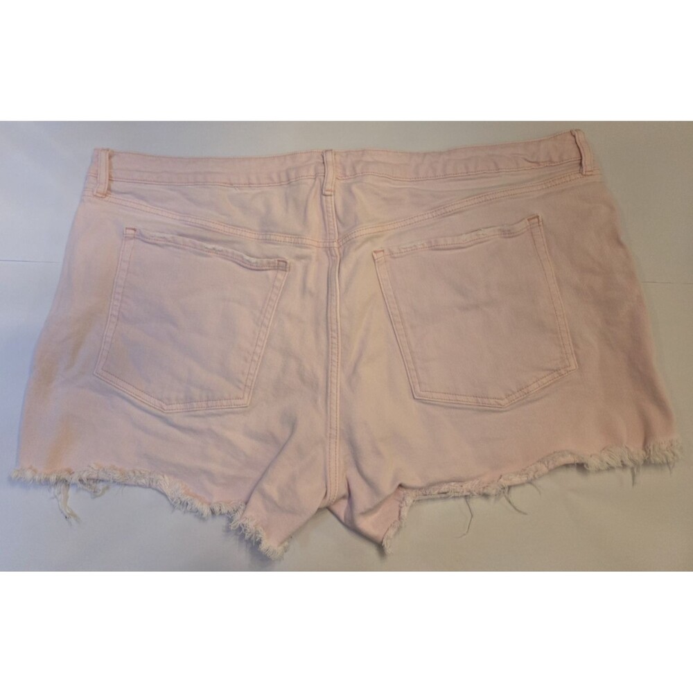 Old Navy Womens Plus Size 24W Pink OG High Rise Frayed Hem Denim Shorts Summer - Picture 2 of 8